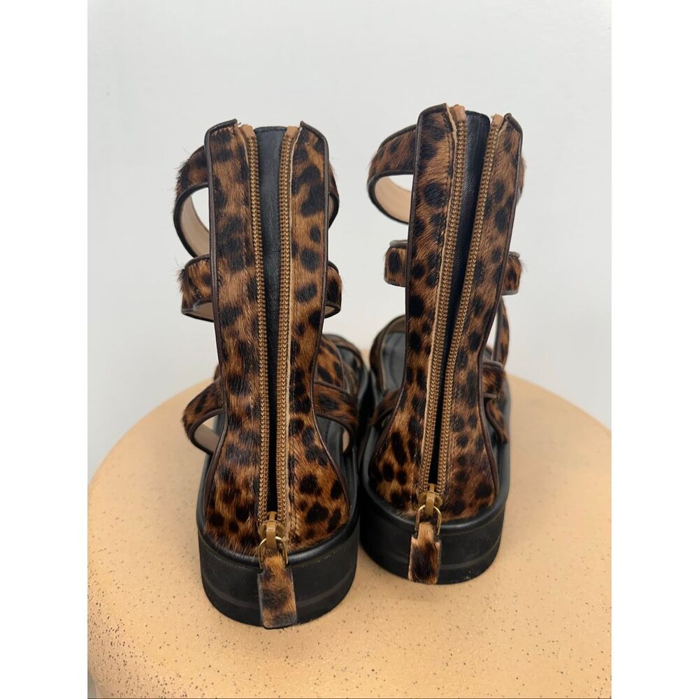 Stuart Weitzman Women’s Gala Lift Leopard Gladiator Sandals - Picture 6 of 10